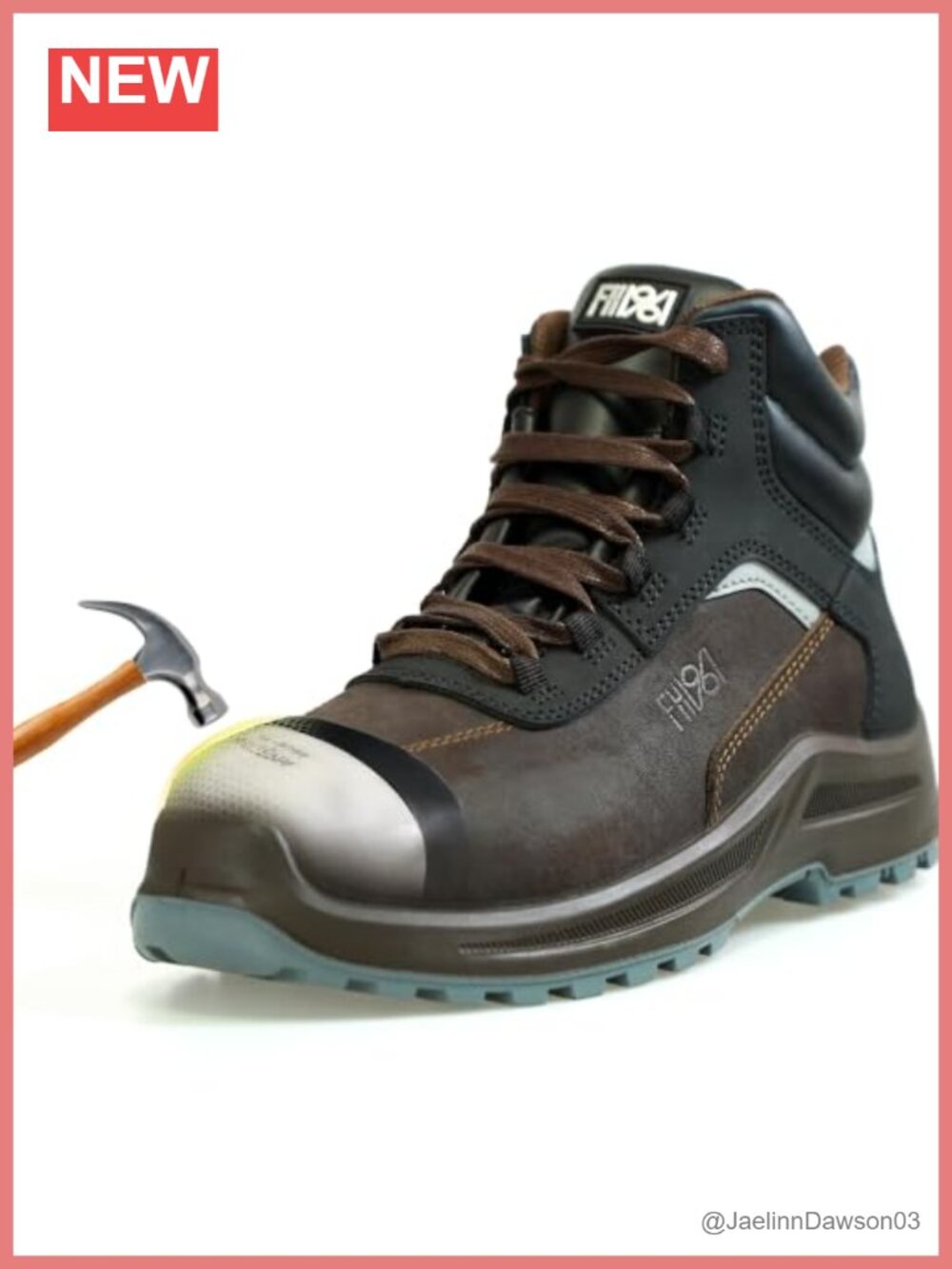 Waterproof Composite Toe Work Boots Cowhide Leather Slip Resistant